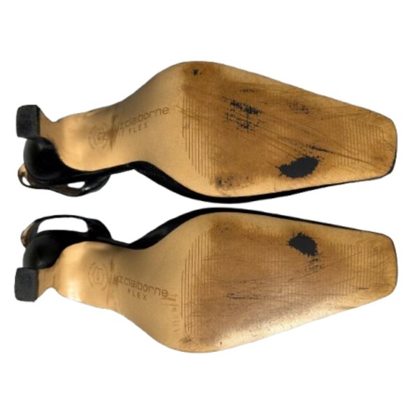 LIZ Claiborne Flex Black Alligator Slingback Pumps 9.5M - Picture 5 of 5